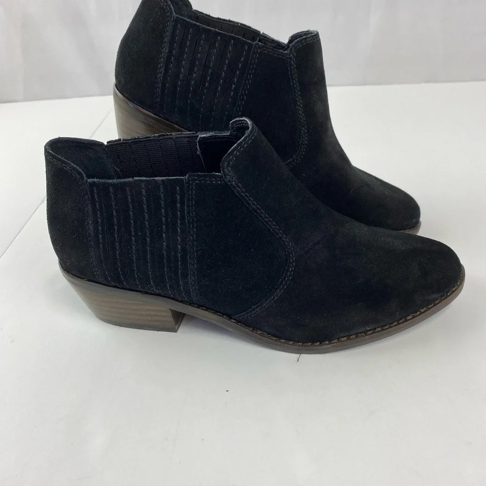 Lucky Brand Womens 6.5 Black Folley Suede Booties Ankle Boots